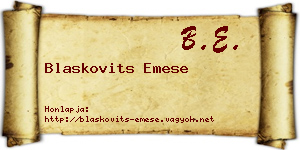 Blaskovits Emese névjegykártya