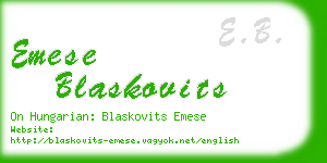 emese blaskovits business card